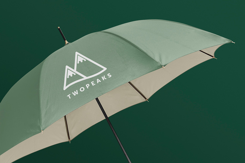 umbrella with a logo printed branded
